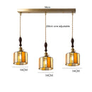 Helnys Vintage LED Pendant Lamp with Copper Socket & Glass Lampshade