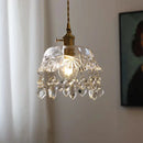 Helnys Crystal LED Pendant Light Clear Glass French Vintage Hanging Lamp