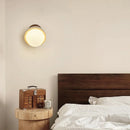 Helnys Wood Canopy LED Wall Sconce Yellow Stone Nordic Modern Makeup Mirror Light