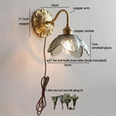 Nordic LED Wall Lamps Antique Brass Resin Flower Design Helnys Wall Light