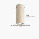 Helnys Vintage Yellow Travertine Ceiling Light with PMMA Lampshade