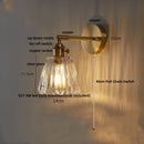 Helnys Clear Glass Up Down Rotate LED Wall Lights with Copper Knob Switch