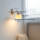 Helnys Copper Rotate Wall Lights with LED, Glass, Wood, Pull Chain Switch