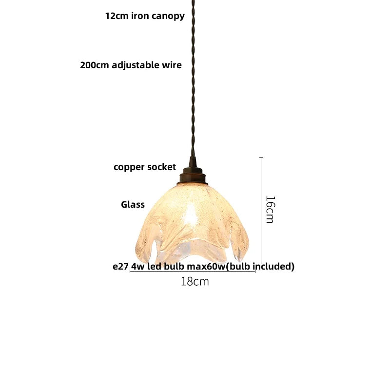 Helnys Blue Glass LED Pendant Light - Nordic Modern Hanging Lamp