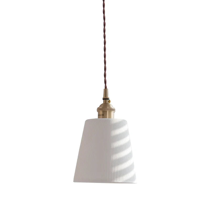 Helnys Nordic Ceramic Copper LED Pendant Lamp for Bedroom Dining Living Room