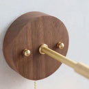 Helnys Walnut Wood LED Wall Sconce Glass Bathroom Light