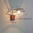 Helnys Clear Glass LED Wall Lights Kitchen Bedroom Modern Toggle Switch Bedside Lamp