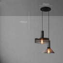 Helnys Industrial Pendant Light Cement Metal Lampshade Nordic Hanging Lamp LED