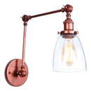 Helnys Adjustable Glass Wall Sconce Pull Chain Switch Industrial Rustic LED Fixture