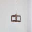 Helnys Glass & Walnut Wood Adjustable LED Pendant Lamp - Nordic Modern Hanging Light
