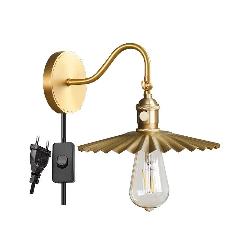 Helnys Adjustable Up Down Wall Sconce Lamp Copper LED Modern Wandlamp