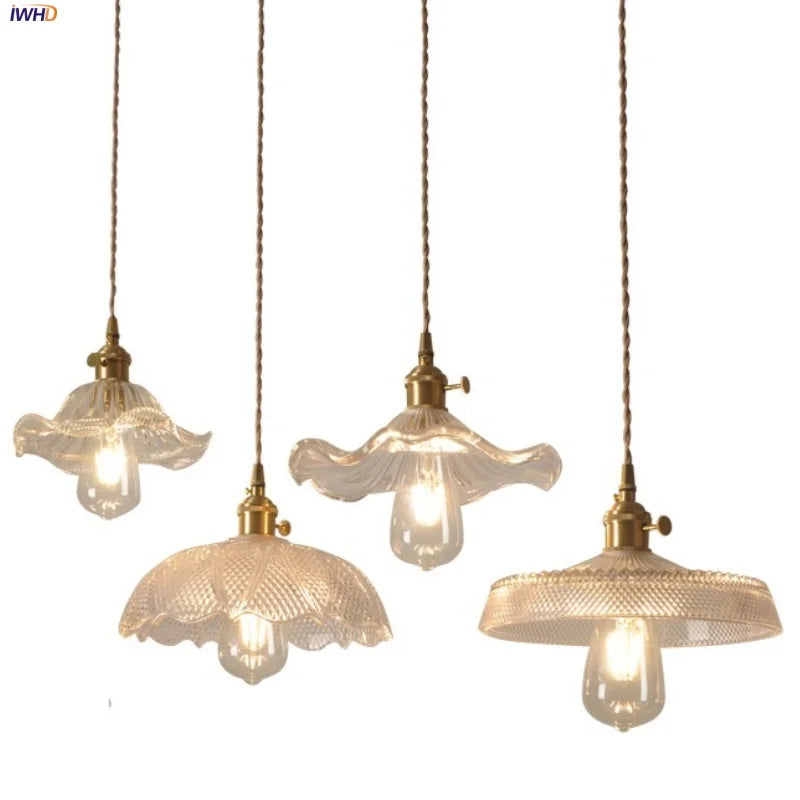 Helnys Nordic LED Glass Pendant Lamp with Knob Switch - Modern Dining Room Light
