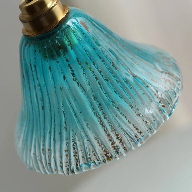 Helnys Blue Glass LED Pendant Light - Nordic Modern Hanging Lamp
