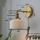 Helnys Ceramic E27 LED Wall Lamp Sconce with Pull Chain Switch - Nordic Modern Style