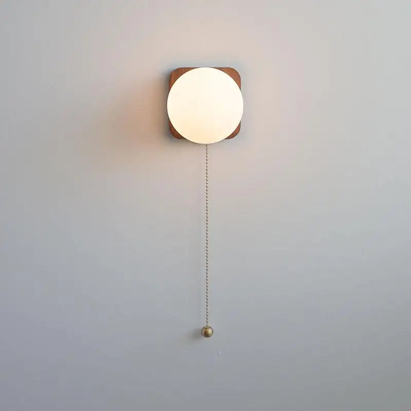 Helnys LED Walnut Wood Wall Lamp for Home and Living Room