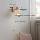 Helnys White Ceramic LED Wall Lights with Pull Chain Switch - Modern Nordic Design