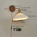 Helnys Nordic Walnut LED Wall Sconce Light for Bedroom Living Room Stair Bathroom
