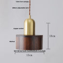 Helnys Nordic Copper Socket Wood LED Pendant Light for Dining Room