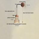 Helnys Yellow Travertine LED Wall Lamp Sconce with Pull Chain Switch