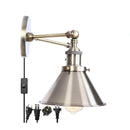 Helnys Loft Plug In 2 Head LED Wall Lights for Bedroom Mirror Industrial Style