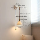 Helnys Ceramic LED Wall Sconce with Adjustable Copper Arm - Nordic Modern Style