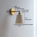 Helnys Nordic LED Wall Light White Ceramic Gold Brass Arandela
