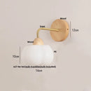 Helnys Nordic Wood Canopy LED Wall Light Fixture with Pull Chain Switch for Bedroom