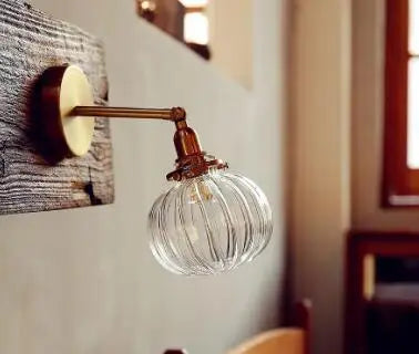 Helnys Nordic Copper Wall Lamp Modern Glass Ball Wall Lights Fixtures