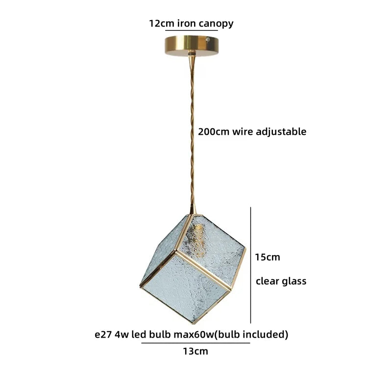 Helnys Adjustable LED Glass Pendant Lights Industrial Decor for Hallway & Restaurant