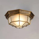 Helnys Outdoor Black Bronze Ceiling Light | E27 Flush Mount Lamp for Pathway & Balcony