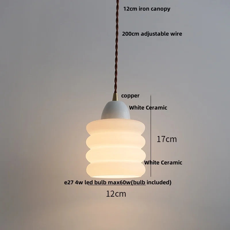 Helnys White Glass LED Pendant Lamp: Nordic Modern Hanging Lights for Home Decor