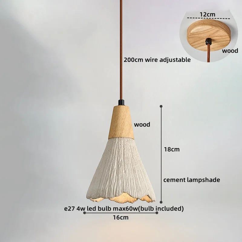 Helnys Cement LED Pendant Lamp, Adjustable Nordic Modern Hanging Light Fixtures