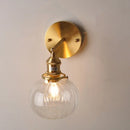 Helnys Nordic LED Wall Light Clear Glass Pull Chain Switch Bedside Lamp