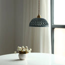 Helnys Bule Ceramic LED Pendant Lamp Modern Nordic Hanging Light for Bedroom Restaurant