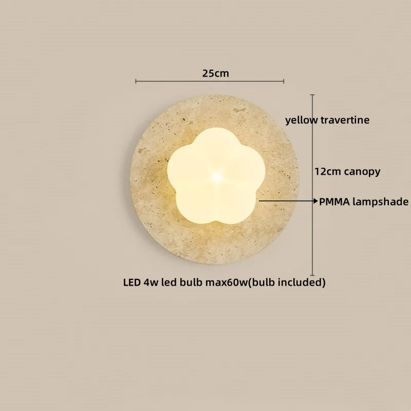 Helnys Yellow Stone LED Wall Sconce Modern Nordic Bathroom Light