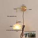 Helnys LED Glass Wall Lamp Adjustable Vanity Light for Home Decor