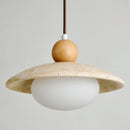 Helnys LED Pendant Lamp Coffee Study Hallway G9 White Glass Wire Adjustable Yellow Travertine