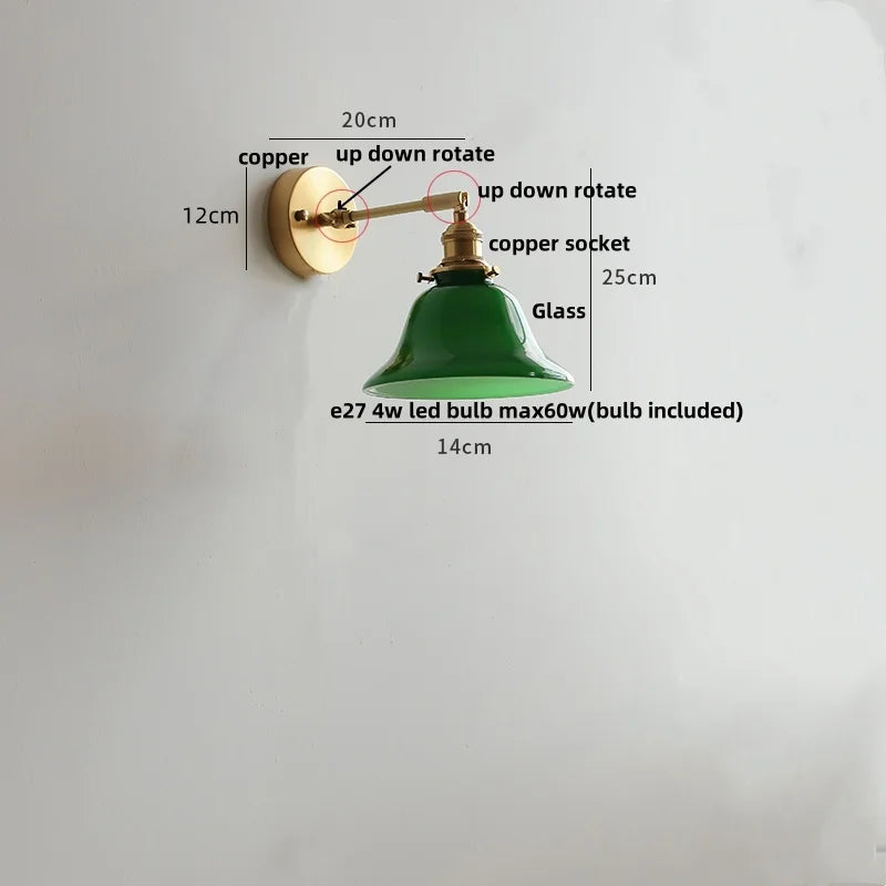 Helnys Modern Clear Glass Wall Lights with Pull Chain Switch