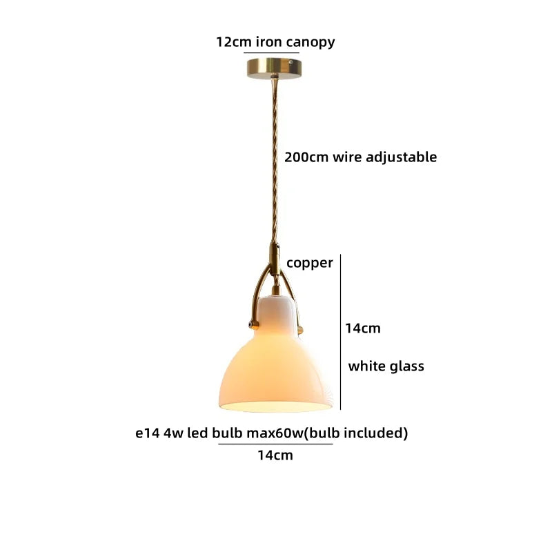 Helnys Modern Nordic Wood Glass Ball LED Pendant Lights for Home Decor