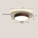Helnys Yellow Cave Stone LED Ceiling Lamp with Wood Canopy
