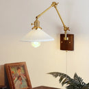 Helnys Rotatable Wood Ceramic Wall Sconce with Pull Chain Switch