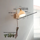 Helnys Brass Walnut Wood LED Wall Sconce Rotatable Glass Stair Light