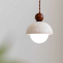 Helnys Wabi Sabi LED Pendant Lamp Yellow Travertine for Bedroom Home Decoration