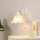 Helnys Glass Iron LED Wall Sconce Pull Chain Switch Stair Light Nordic Fixture