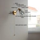 Helnys Vintage Glass LED Wall Lights Up Down Brass Arm Bedside Lamp