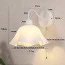 Helnys Glass Iron LED Wall Sconce Pull Chain Switch Stair Light Nordic Fixture