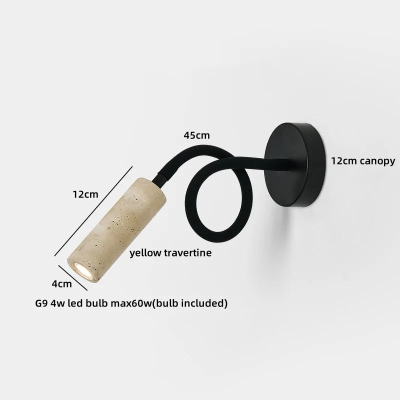 Helnys LED Wall Light Yellow Stone Wood Modern Nordic Lamparas