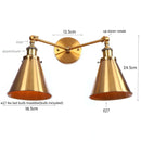 Helnys Loft Plug LED Wall Lamps 2 Heads Industrial Silver Vintage Lighting