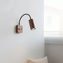 Helnys Walnut Wood LED Wall Lamps 30cm Black Hose Modern Nordic Bathroom Lights