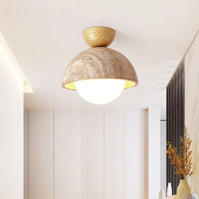 Helnys White Glass LED Ceiling Light Fixture Japan Style Canopy Ceiling Lamp